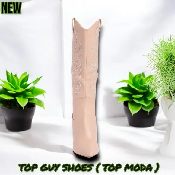New TOP GUY Shoes ( TOP MODA ) Alias Western Boot Blush Pu