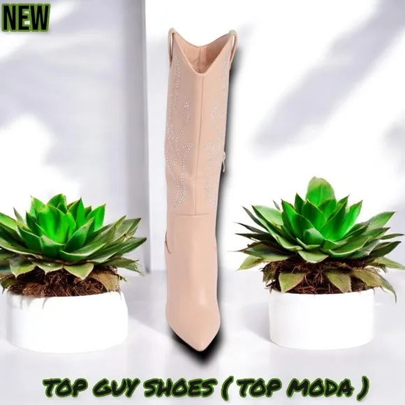 New TOP GUY Shoes ( TOP MODA ) Alias Western Boot Blush Pu