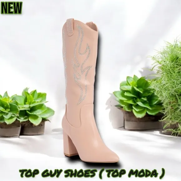 New TOP GUY Shoes ( TOP MODA ) Alias Western Boot Blush Pu