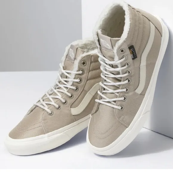 NEW Vans Sk8-Hi Cordura Sherpa Walnut/Marshmallow High-Top Shoes Men’s Size 9
