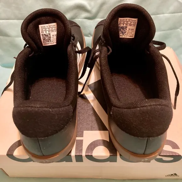 New With Box, Adidas, Boys Size 4.5, Black &amp; White, Skateboarding Tennis Shoes