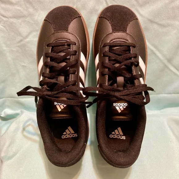 New With Box, Adidas, Boys Size 4.5, Black &amp; White, Skateboarding Tennis Shoes