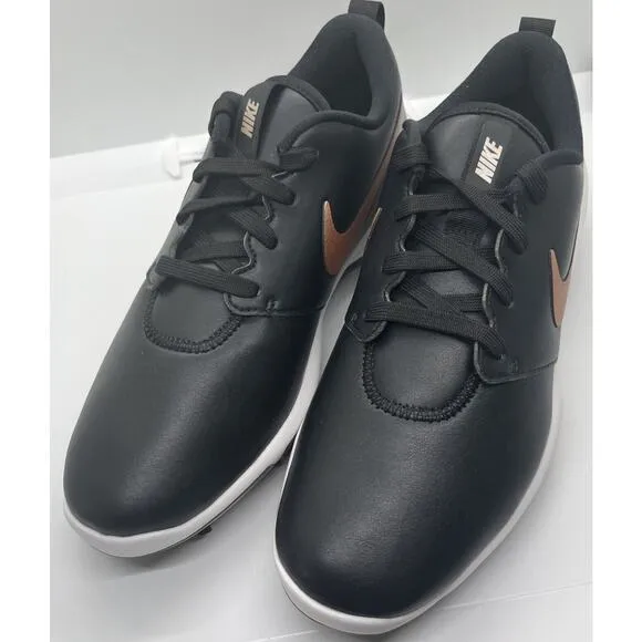 New Women’s Nike Roshe G Tour Golf‎ Cleats Shoes Black Bronze AR5582-001 Sz 8