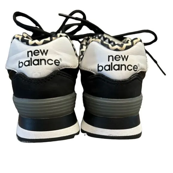 New Balance 574 Black &amp; White Tennis Shoes