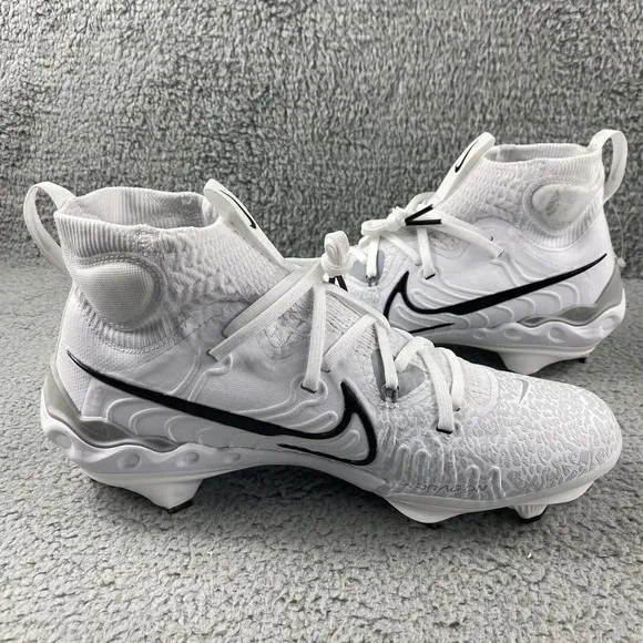 NEW NIKE ALPHA Huarache NXT MCS Cleats Mens 8.5 Shoes White Black‎ Baseball High