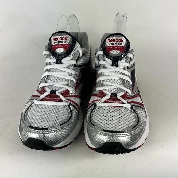 New Reebok white silver red premier road plus VI running sneakers mens size 7