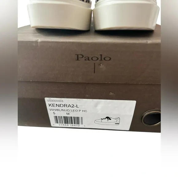 NIB Linea Paolo Kendra 2 Leopard Calf Hair Women’s Tennis Shoes size 5