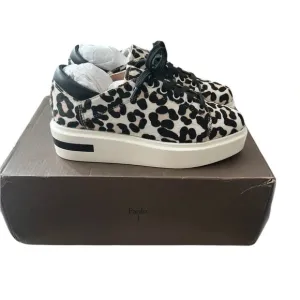 NIB Linea Paolo Kendra 2 Leopard Calf Hair Women’s Tennis Shoes size 5