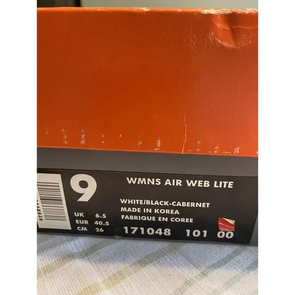 NIB - Nike Air Web Lite 171048-101 White Black Red Women’s Mid Sneakers Size 9