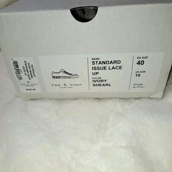 NIB Rag &amp; Bone Standard Issue Lamb Shearling Tennis Shoes in Ivory