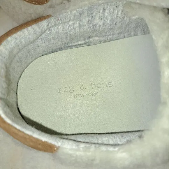 NIB Rag &amp; Bone Standard Issue Lamb Shearling Tennis Shoes in Ivory