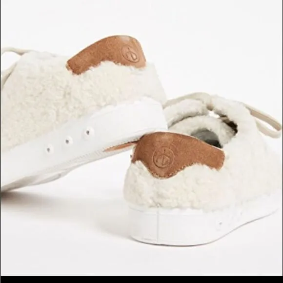 NIB Rag &amp; Bone Standard Issue Lamb Shearling Tennis Shoes in Ivory