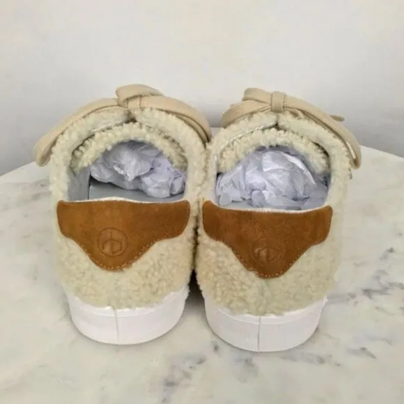 NIB Rag &amp; Bone Standard Issue Lamb Shearling Tennis Shoes in Ivory