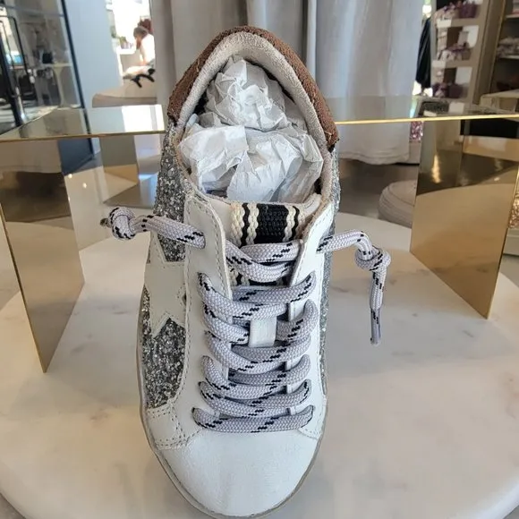 NIB Toddler silver glitter tennis shoes