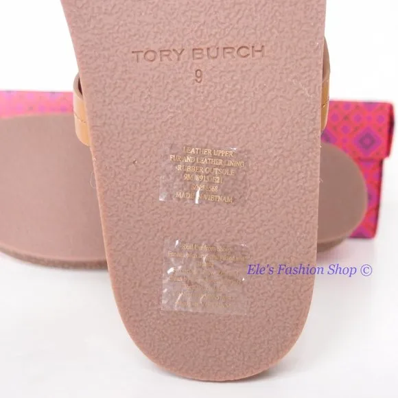 NIB Tory Burch Miller Cloud Leather Thong Sandal CARAMEL Tan US 7 7.5 8 8.5 9
