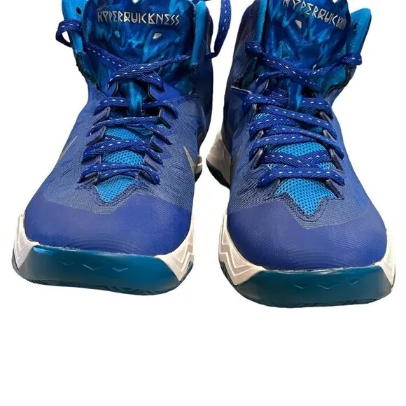 NIKE 2013 Blue Hyperquickness Zoom Mid Top Basketball Shoes 616865-400