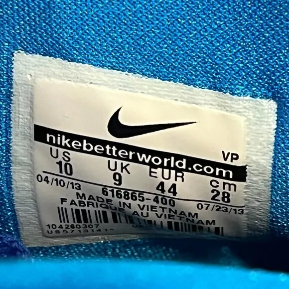 NIKE 2013 Blue Hyperquickness Zoom Mid Top Basketball Shoes 616865-400