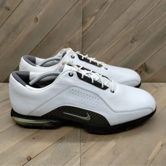 Nike Advance Carbon Fiber Golf Shoes Mens Size 13 White Golf Cleats Outdoors