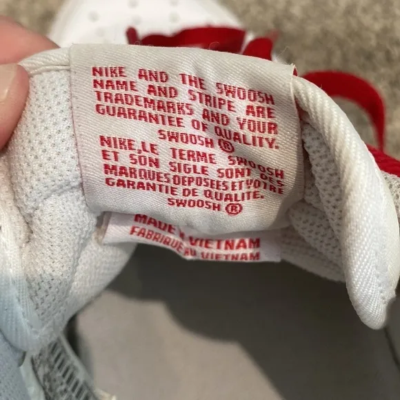 Nike Air Air Force One Red and White EUC Tennis Shoes - Size 14