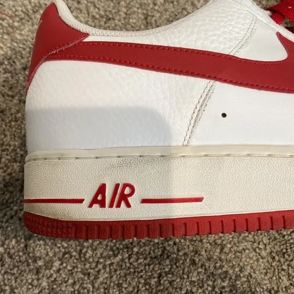 Nike Air Air Force One Red and White EUC Tennis Shoes - Size 14