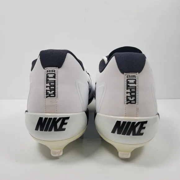 Nike Air Clipper 17 Men's White Black Metal Baseball Cleats 880261-101 US SZ 15