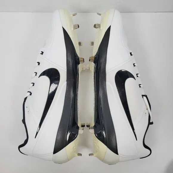 Nike Air Clipper 17 Men's White Black Metal Baseball Cleats 880261-101 US SZ 15