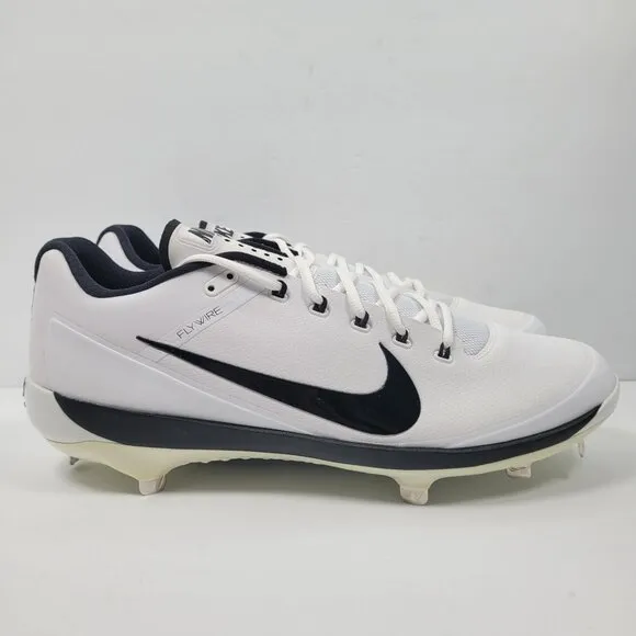Nike Air Clipper 17 Men's White Black Metal Baseball Cleats 880261-101 US SZ 15