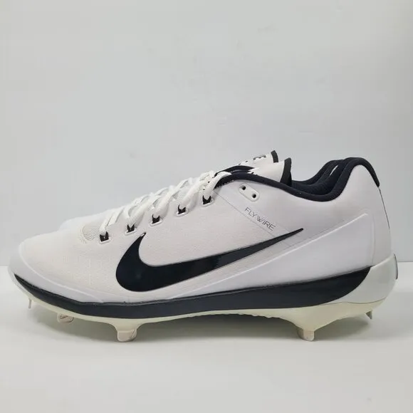 Nike Air Clipper 17 Men's White Black Metal Baseball Cleats 880261-101 US SZ 15