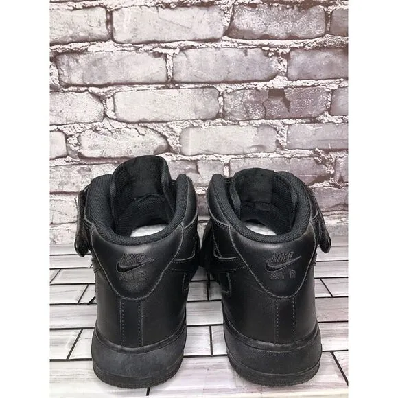 Nike Air Force 1 '07 High Triple Black Lace Up High Top Sneakers Men 12M US/46EU