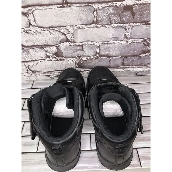 Nike Air Force 1 '07 High Triple Black Lace Up High Top Sneakers Men 12M US/46EU