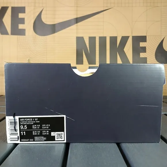 Nike Air Force 1 '07 Light British Tan Cacao HQ3447-222 Men's Size 9.5 - New NA