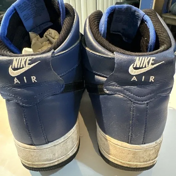 Nike Air Force 1 High Top Men’s Size 14 Blue Black With Ankle Strap‎ A03771-994