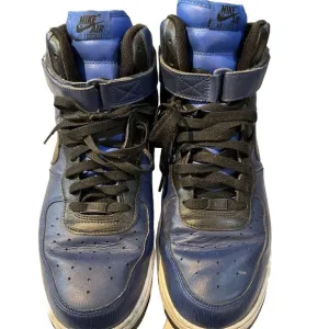 Nike Air Force 1 High Top Men’s Size 14 Blue Black With Ankle Strap‎ A03771-994