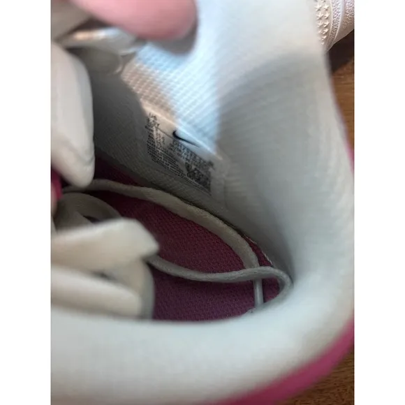 Nike Air Force 1 Mid Top Sneakers Pink Yellow Accent Kids Shoes 3.5Y