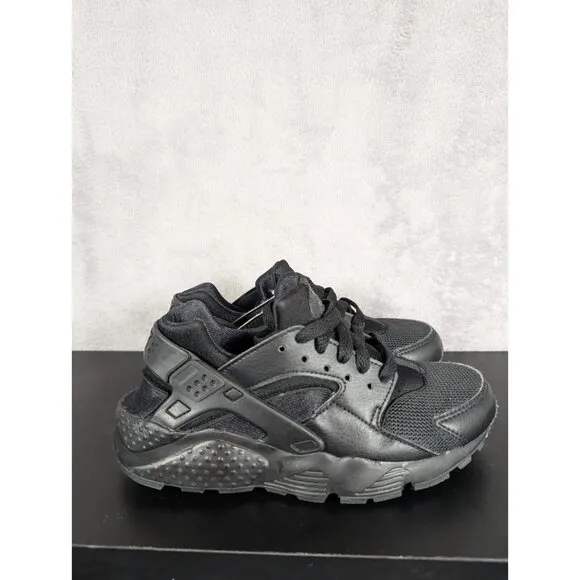 Nike Air Huarache Run Sneakers Boys Size 3.5 Youth Black Shoes Running Training