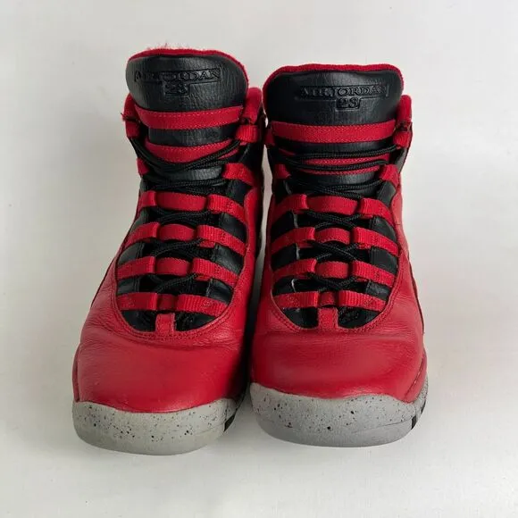 Nike Air Jordan 10 Retro Bulls Over Broadway Boys Red Sneakers 6.5 705179-601