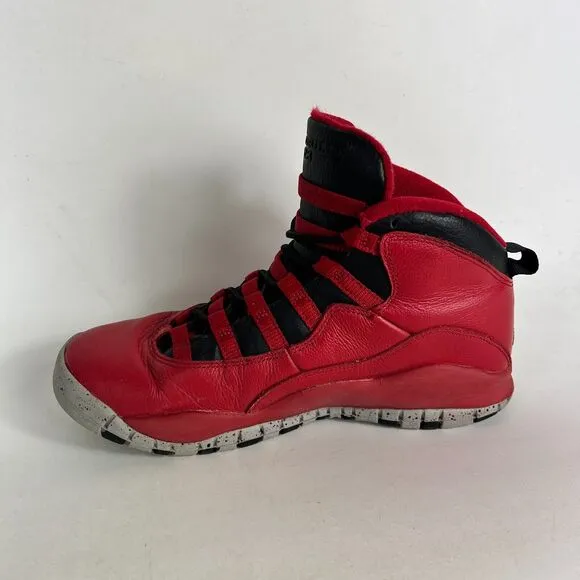 Nike Air Jordan 10 Retro Bulls Over Broadway Boys Red Sneakers 6.5 705179-601