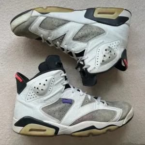 Nike Air Jordan 6 Retro Flight LTR Flint Men’s 10 CI3125-100 White Grey Black