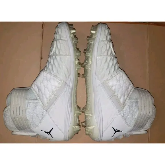 NIKE AIR JORDAN FORCE SAVAGE ELITE 2 FOOTBALL CLEATS WHITE MEN'S SIZE 16 NEW