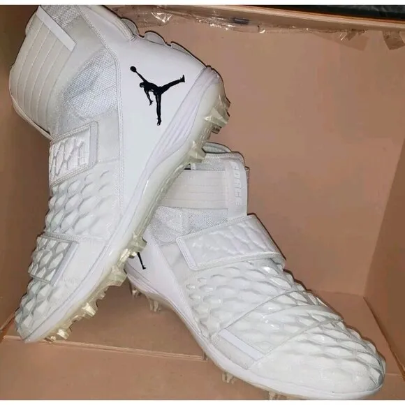 NIKE AIR JORDAN FORCE SAVAGE ELITE 2 FOOTBALL CLEATS WHITE MEN'S SIZE 16 NEW