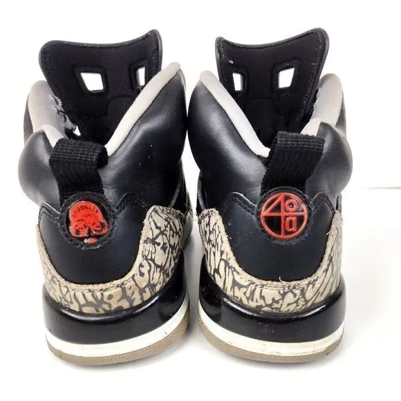 Nike Air Jordan Spizike Black Cement Gray Brooklyn Boys High Top Sneakers 6Y