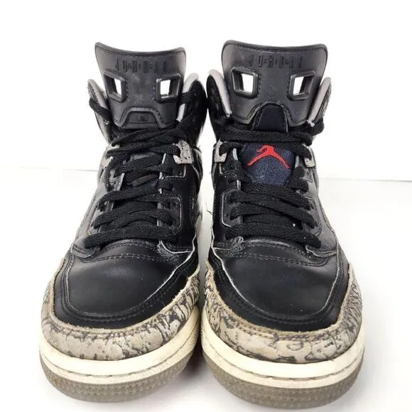 Nike Air Jordan Spizike Black Cement Gray Brooklyn Boys High Top Sneakers 6Y
