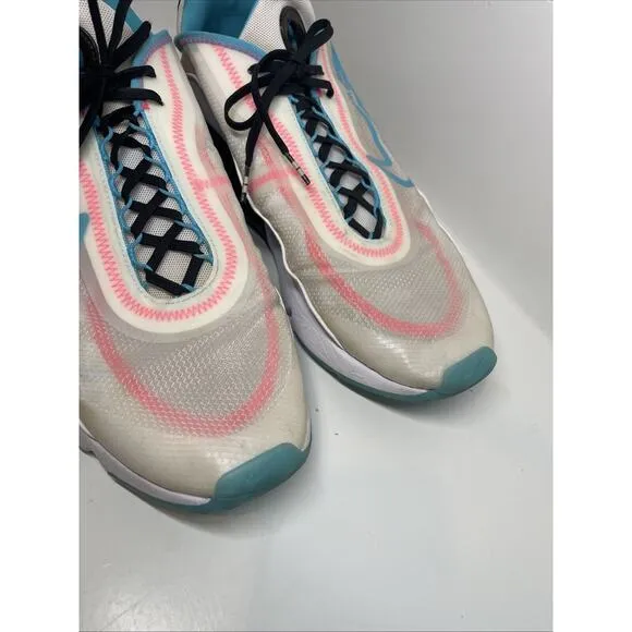 Nike Air Max 2090 Men’s Athletic Tennis Shoes Size 14 White Teal Pink CT6693-991