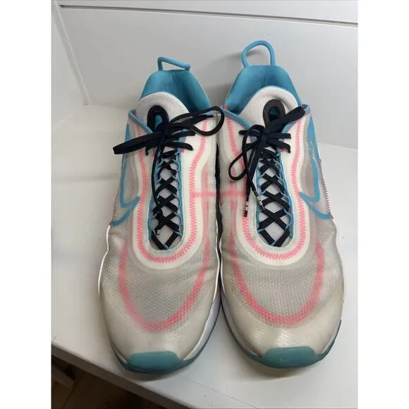 Nike Air Max 2090 Men’s Athletic Tennis Shoes Size 14 White Teal Pink CT6693-991