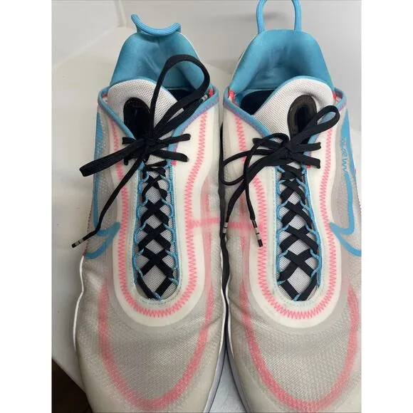 Nike Air Max 2090 Men’s Athletic Tennis Shoes Size 14 White Teal Pink CT6693-991