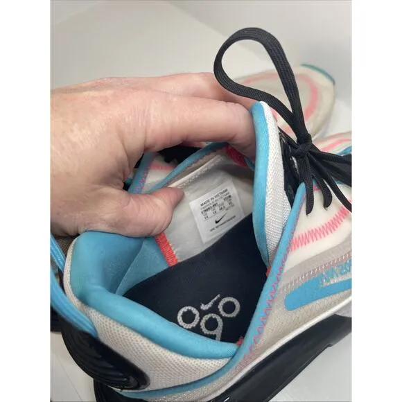 Nike Air Max 2090 Men’s Athletic Tennis Shoes Size 14 White Teal Pink CT6693-991