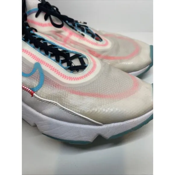 Nike Air Max 2090 Men’s Athletic Tennis Shoes Size 14 White Teal Pink CT6693-991