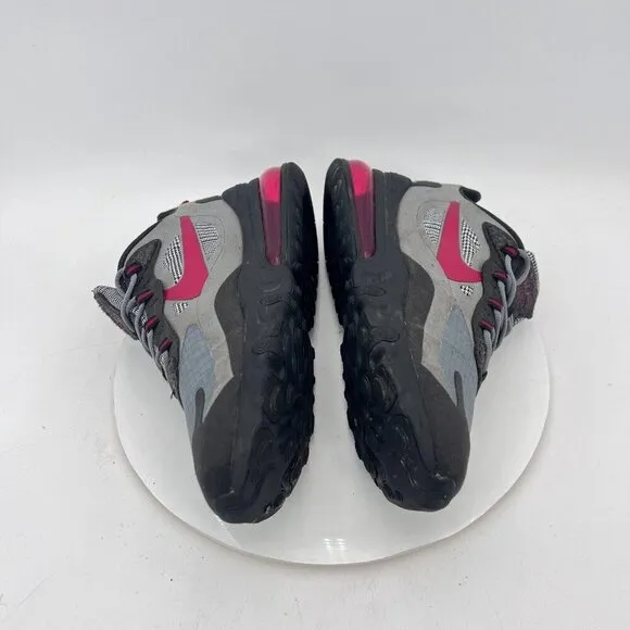 Nike Air Max 270 React Men Size 10.5 CT3135 001 Black Grey Red Training Shoes