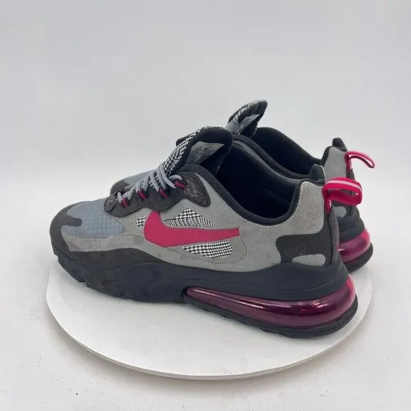Nike Air Max 270 React Men Size 10.5 CT3135 001 Black Grey Red Training Shoes