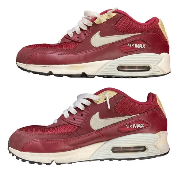 Nike Air Max 90 Essentials Sneakers | Size 10 | 537384-605 | Burgundy